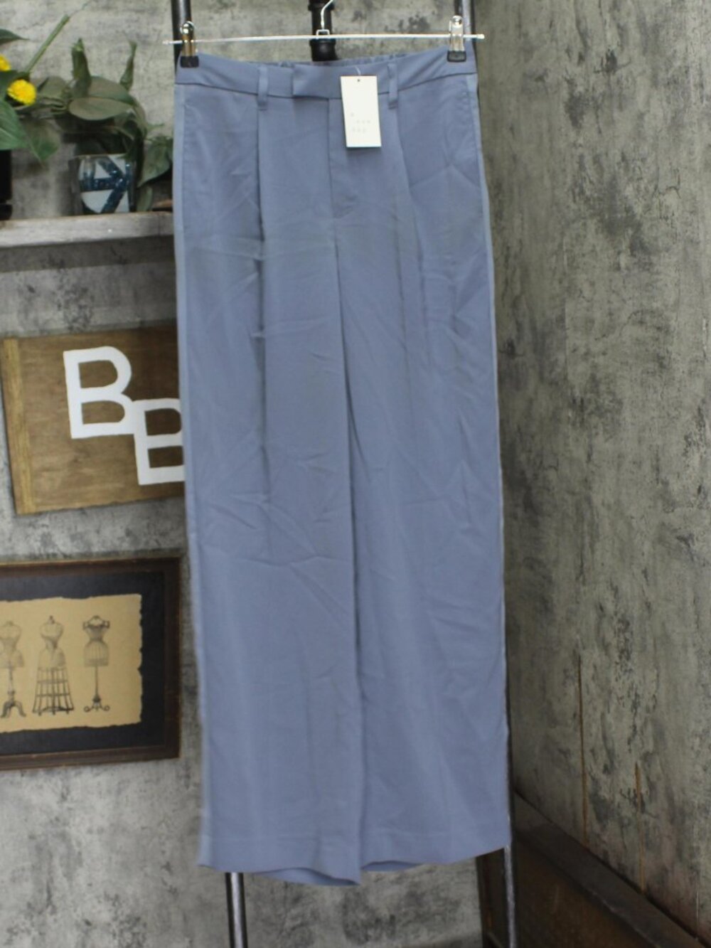A New Day Blue A Day High Rise Satin Side Striped Straight Trousers 4